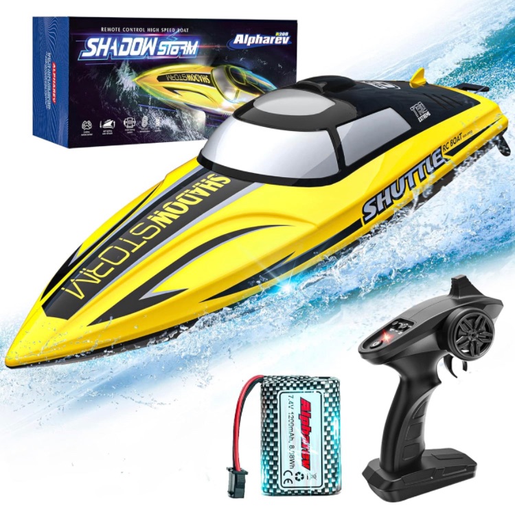 Photo 1 of ALPHAREV RC Boat - R208 20+ MPH Fast Remote Control Boat for Pool & Lake, 2.4GHz RC Boats for Adults & Kids, 