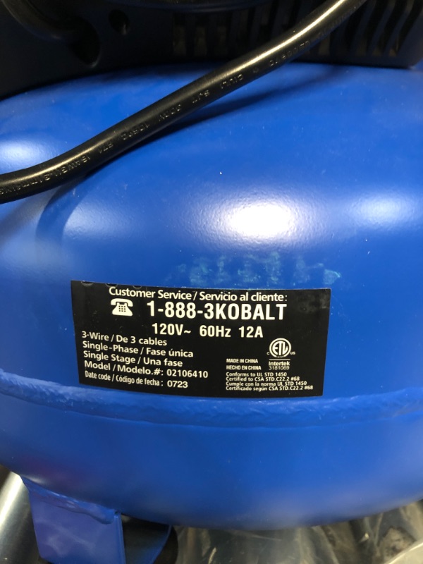 Photo 2 of **see notes
Kobalt 6-Gallons Portable 150 PSI Pancake Air Compressor