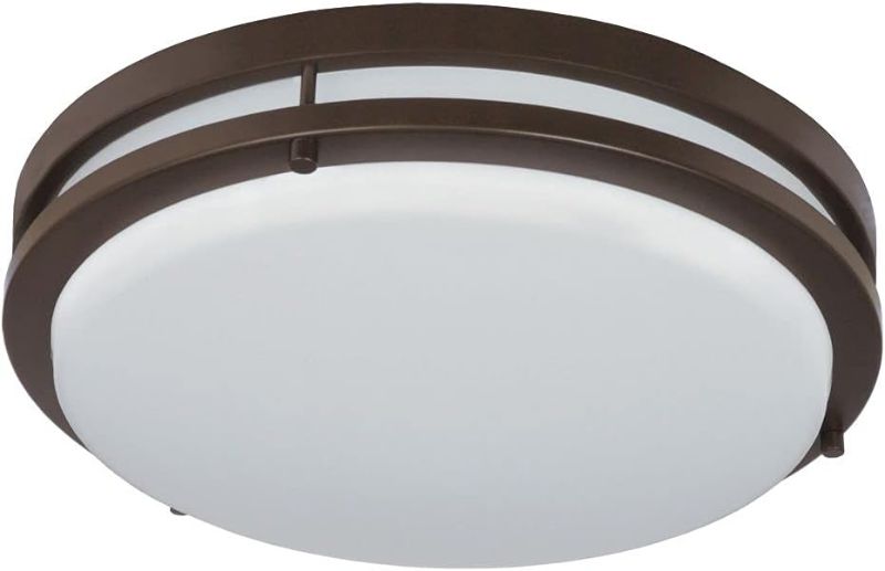 Photo 1 of Good Earth Lighting Jordan 1-Light Bronze LED Flush Mount Light ENERGY STAR
