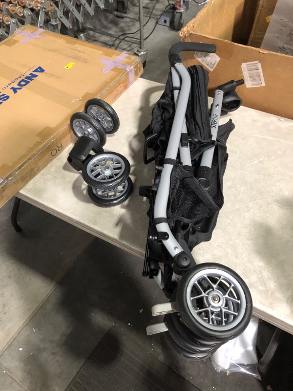 Photo 2 of ***USED - LIKELY MISSING PARTS - UNABLE TO VERIFY FUNCTIONALITY - NO PACKAGING***
Safety 1st Step Lite Compact Stroller, Lightweight aluminum frame and a breeze to carry, at only 15 lbs, Back to Black