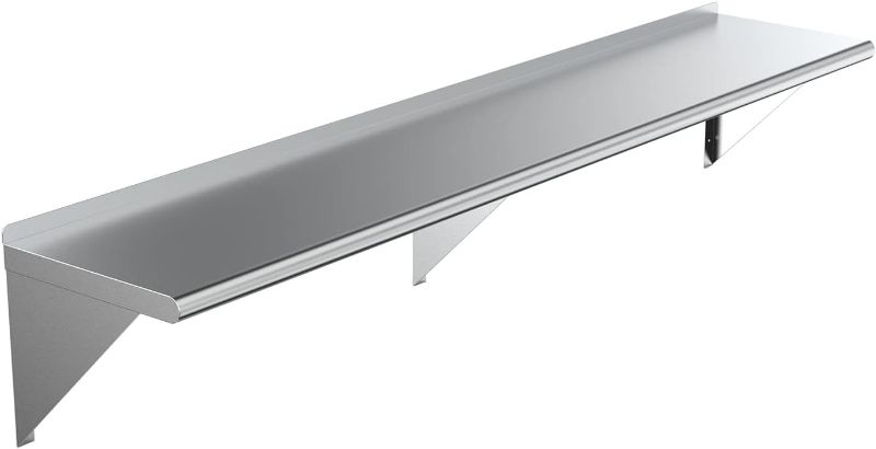 Photo 1 of  AmGood 72" Long X 16" Deep Stainless Steel Wall Shelf | NSF Certified |
