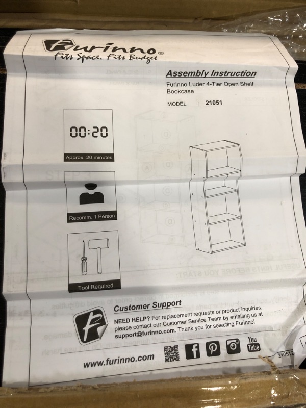 Photo 2 of Furinno Luder 4-Tier Open Shelf Bookcase, Blackwood