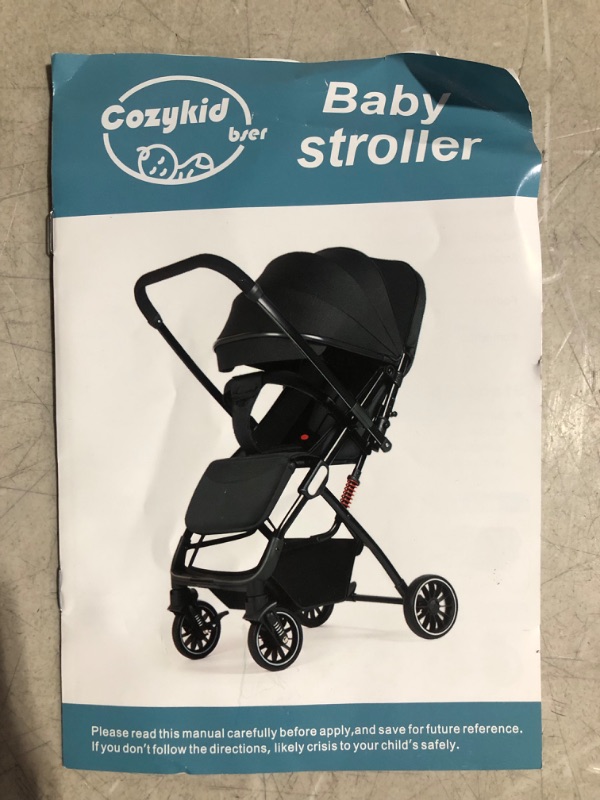 Photo 1 of ***USED - LIKELY MISSING PARTS - UNABLE TO VERIFY FUNCTIONALITY***
Cozykid Bser Baby Stroller, Black, Folding, Baby Stroller, Suitable for 0-36 Months Newborn, Lightweight Baby Stroller with Large Storage Basket and Adjustable Handle