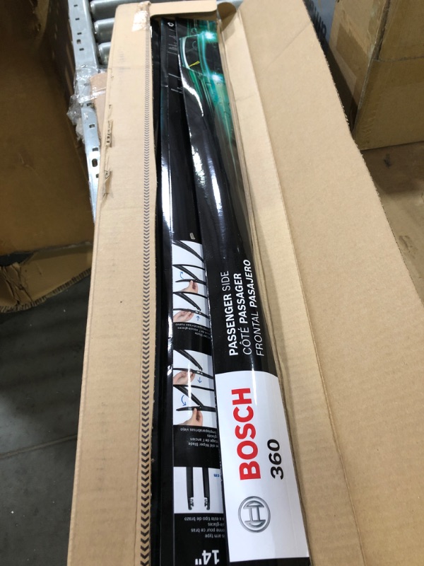 Photo 2 of BOSCH 360 Complete Wiper Blade Replacement Set - Includes Front Beam Blades (Pair) + Rear Wiper Blade (1) - 26"/16"/14" (B36015) Front (26" & 16") + Rear (14") 360 Combo Pack (Front + Rear)