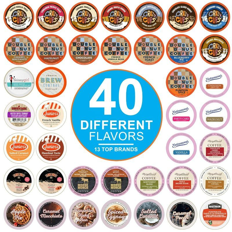 Photo 1 of ***BEST BY FEB 14 2024 NON-REFUNDABLE***
Crazy Cups Flavored Coffee Pods Variety Pack for Keurig K Cups Brewers, Assorted Flavored Coffee Sampler, 40 Count
