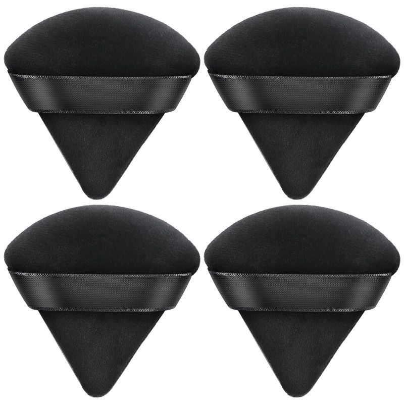 Photo 1 of ****BUNDLE PACK OF 4 NON REFUNDABLE****
AMMON 4 Pieces Powder Puff,Triangle Soft Makeup Powder Puff,Face Makeup Sponge Puff Velour Makeup Puff for Loose Mineral Powder Cosmetic (Black)