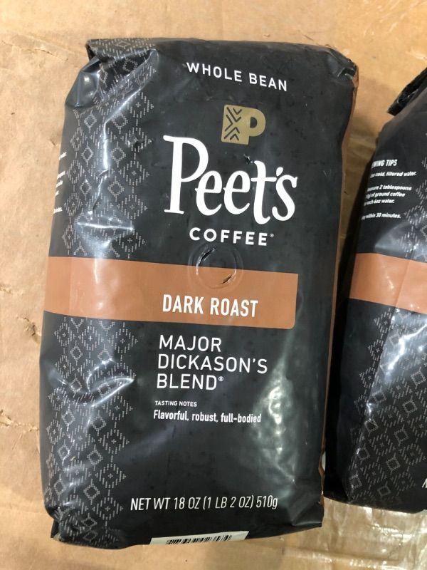 Photo 2 of ****BEST BY 4/10/24 NON REFUNDABLE****
Peet's Coffee, Dark Roast Whole Bean Coffee - Major Dickason's Blend 18 Ounce Bag Major Dickason's 18 Ounce (Pack of 1)