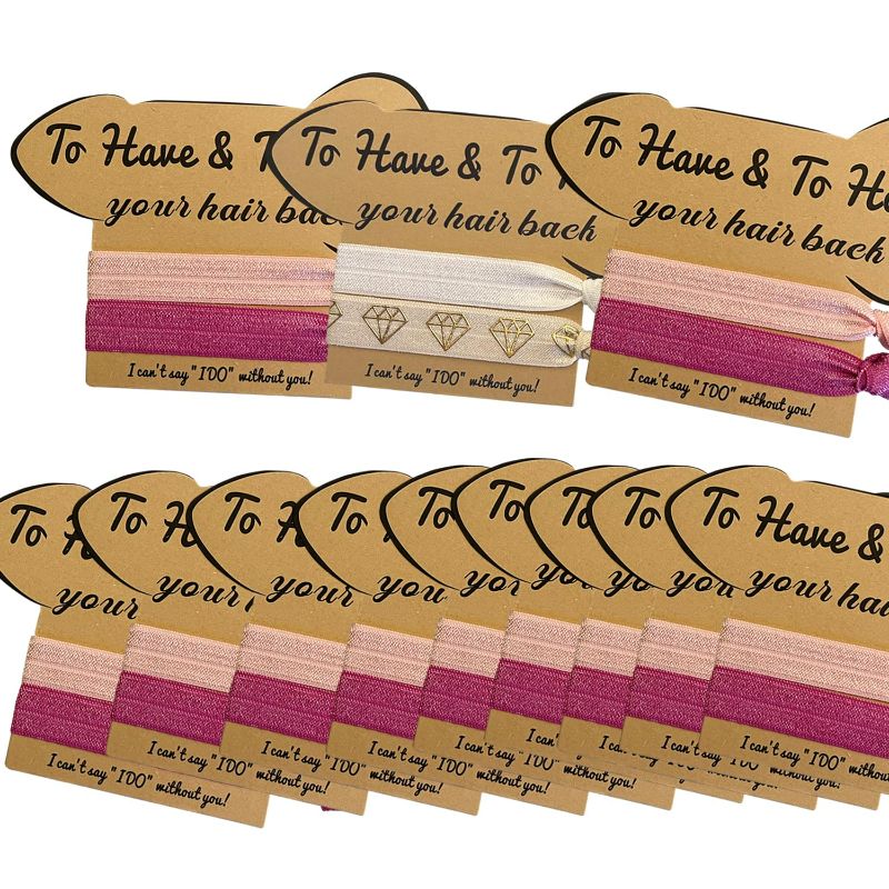 Photo 1 of ***BUNDLE PACK OF 2 NON REFUNDABLE***
Bachelorette Party Favors, 12 Packs Bachelorette Hair Ties Bridesmaid Proposal Gifts Pink Supplies Pack of 12