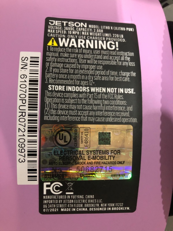 Photo 9 of ***MINOR DAMAGE*SCUFFS ON WHEELS*USED*POWERS ON***
Jetson All Terrain Light Up Self Balancing Hoverboard with Anti-Slip Grip Pads, for riders up to 220lbs Purple