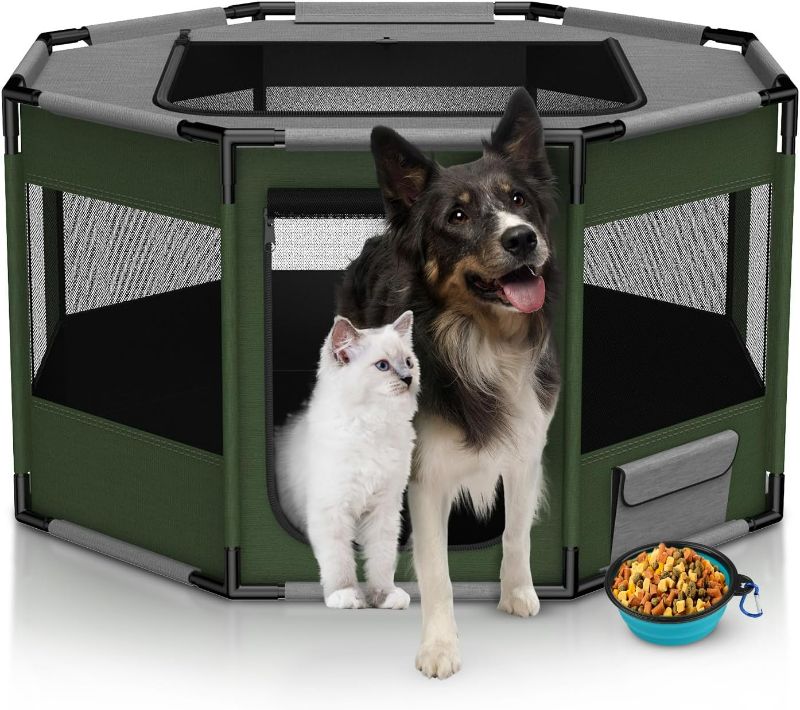 Photo 1 of ***USED - LIKELY MISSING PARTS - UNABLE TO VERIFY FUNCTIONALITY***
Dog Playpen Indoor Oxford Fabric + PVC Pipe Stable Puppy Playpens Pet Exercise Play Pen Octagon Breathable Mesh Crate for Small Large Dogs Portable Kennel Cage for Cats Rabbit Hamsters (L,