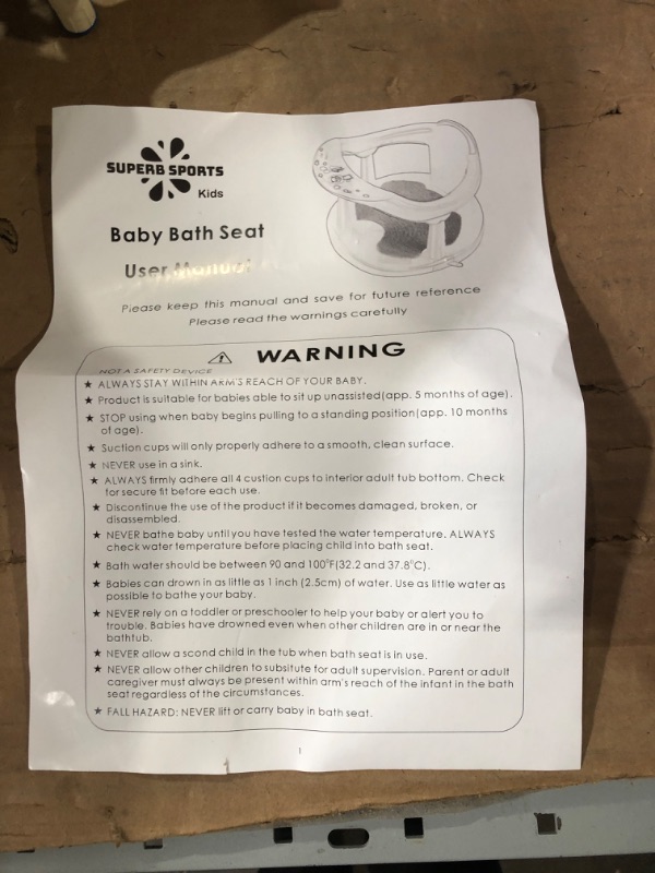 Photo 2 of Baby Bath Seat for Babies 6 to 18 Months / Non-Slip Infants Toddlers Taking Bath by Sitting in Bath Tub Chair 2022 Upgraded (Blue)