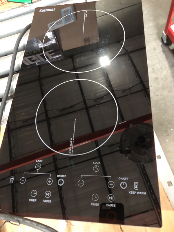 Photo 3 of Karinear 2 Burners Electric Cooktop, 120v Plug in Ceramic Cooktop, 12 Inch Countertop & Built-in Electric Stove Top with Child Safety Lock, Timer, Over-Temperature Protection, Sensor Touch Control plug in 2 burners touch