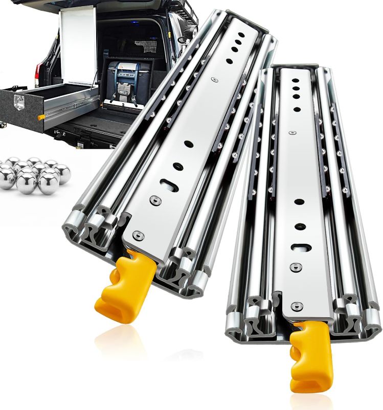 Photo 1 of Heavy Duty Drawer Slides with Lock 24" Full Extension Side Mount Ball Bearing Locking