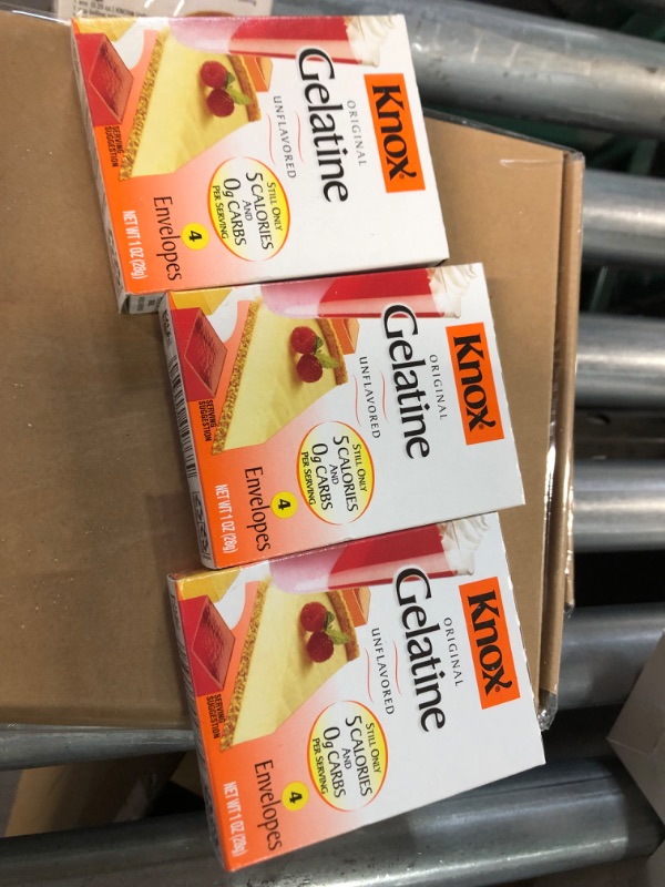 Photo 1 of *expires aug 14 2025* Knox Unflavored Gelatin (4 Envelopes) (Pack of 3) 