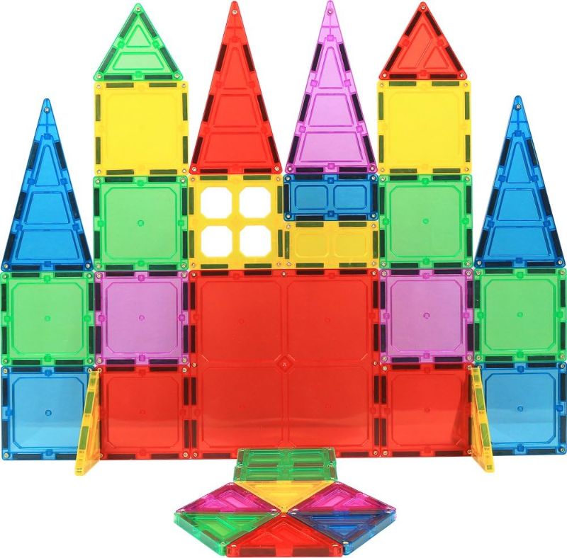 Photo 1 of *STOCK IMG FOR REF* Magnet Build 32-Piece Extra Strong Magnetic Tiles Set - Magnets for Kids