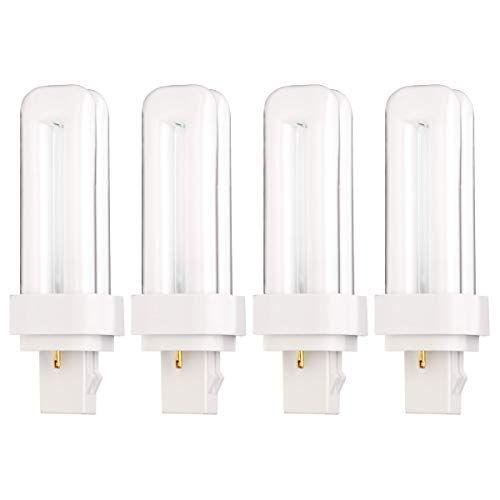 Photo 1 of (4 Pack) 13 Watt Double Tube – 2 Pin (GX23-2) Base - 3500K CFL-Plug-in Replacement for Sylvania 21117/20691 - CF13DD/827/ECO - GE 97588 - F13DBX23/8
