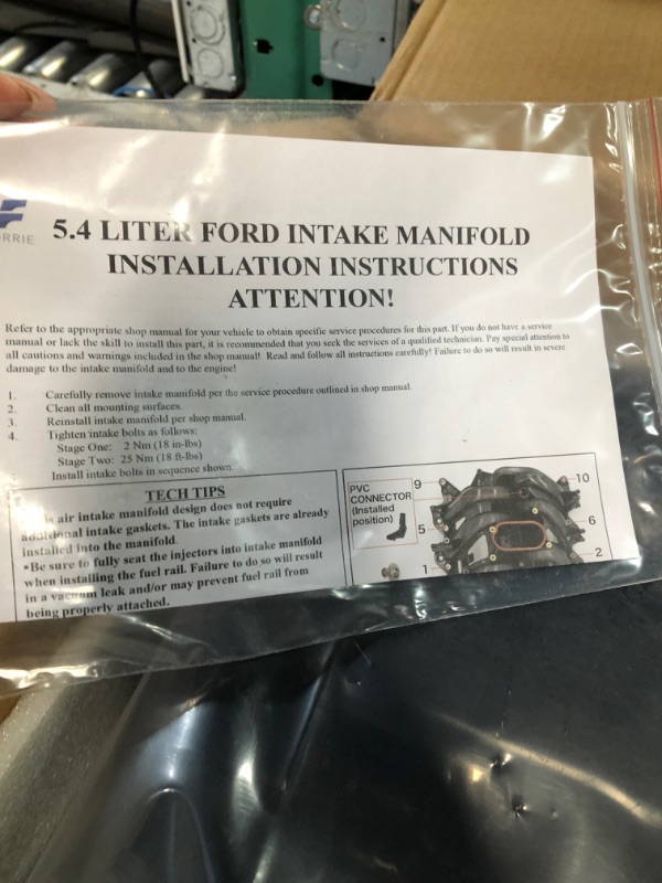 Photo 4 of Forrie Upper Intake Manifold kit w/Gasket Compatible with 615-188, Select 5.4L Ford E-150 Econoline, Club Wagon, E-250, E-350, E-450, F-150, F-250 Super Duty, F-350, Econoline, Excursion, Expedition