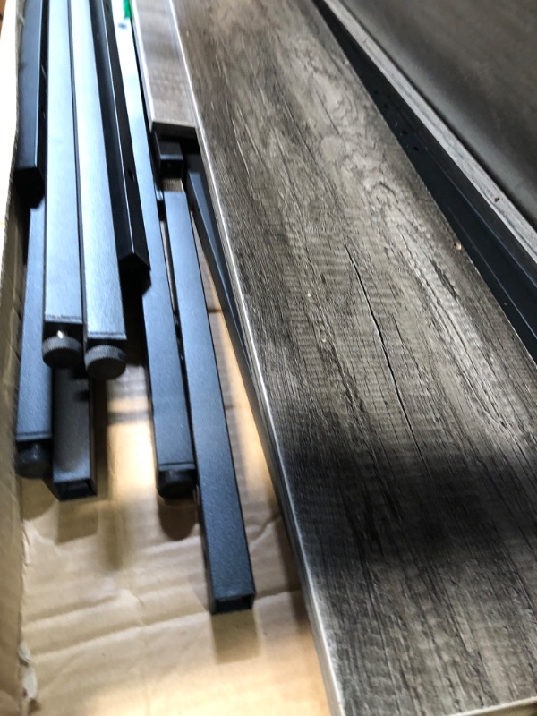 Photo 1 of Reversible L Shaped Gaming Desk with Power Outlets and USB Charging Ports, Sturdy Computer Desk with Storage Shelf, Modern Corner Desk Home Office Table, Easy to Assemble, Gray Oak L Shaped Desk Black Oak