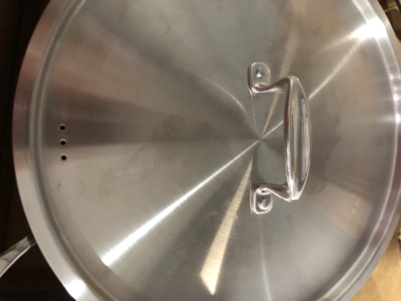 Photo 8 of ***MINOR DAMAGE**SMALL DENT NEAR BOTTOM**DIRTY***
Stockpot – 20 Quart – Brushed Stainless Steel – Heavy Duty Induction Pot with Lid and Riveted Handles by BAKKEN