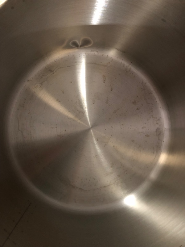 Photo 2 of ***MINOR DAMAGE**SMALL DENT NEAR BOTTOM**DIRTY***
Stockpot – 20 Quart – Brushed Stainless Steel – Heavy Duty Induction Pot with Lid and Riveted Handles by BAKKEN