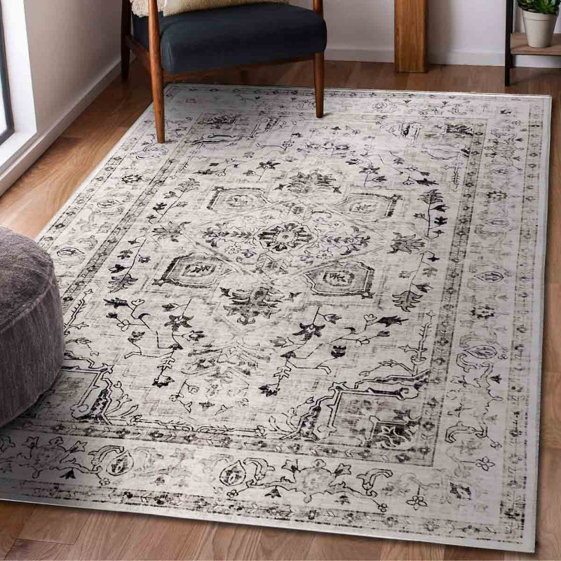 Photo 1 of Vernal Peoria Machine Washable Non Shedding Non Slip Area Rug for Living Room Bedroom Dining Room Hallway Kitchen Pet Friendly Beige/Grey 5x7