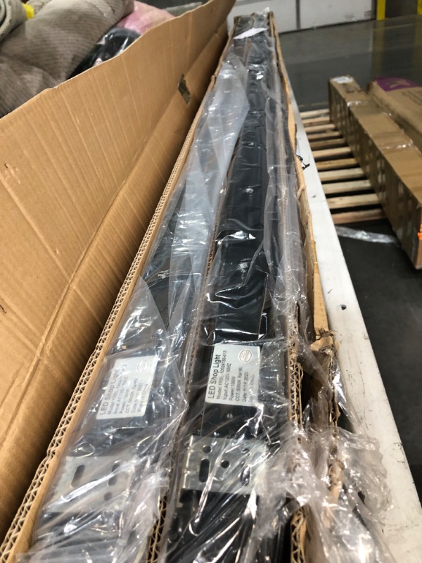 Photo 1 of * SEE NOTES* Compact Black 8FT LED Shop Light, 100W[Eqv. to 400W HPS/WH] LED Shop Light 8FT with 5FT Cord Switch Surface/Suspension Mount Commercial Lighting for Workshop 8 PACK 