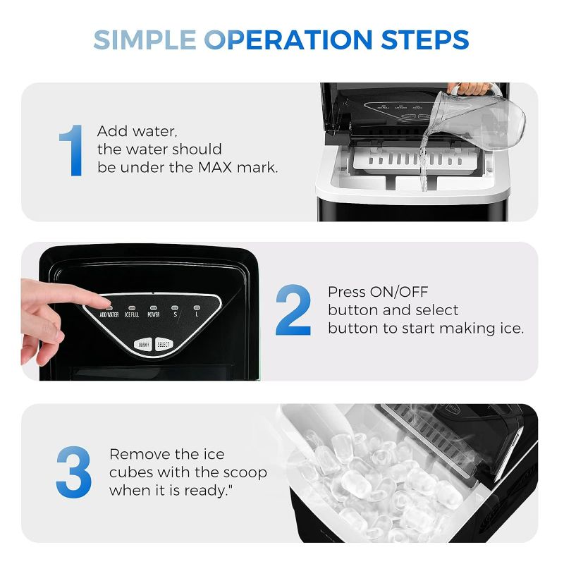 Photo 5 of (READ FULL POST) Ice Makers Countertop, Self-Cleaning Function, Portable Electric Ice Cube Maker Machine