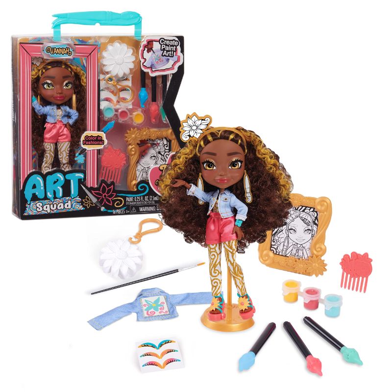 Photo 1 of ART SQUAD Vannah 10-inch Doll & Accessories with DIY Craft Painting Project, Vana