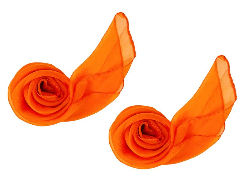 Photo 1 of 1950s Square Chiffon Scarf Sheer Square Neck Head Scarfs?2 Pack of 2 scarfs) Orange 