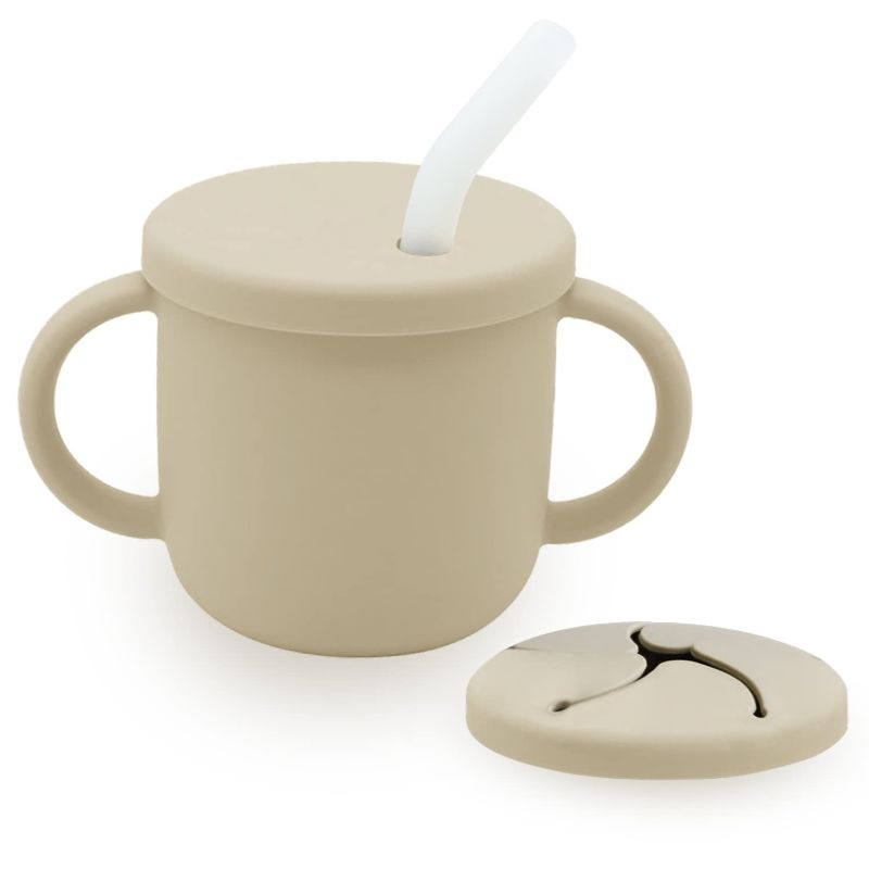 Photo 1 of **STOCK PHOT REFRENCE ONLY**
TotAha Silicone Straw Cup Sip-N-Snack Lid 2-in-1 Transition Cup 