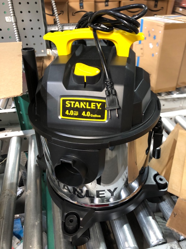 Photo 2 of **READ NOTES***
STANLEY 4 Gallon Wet Dry Vacuum, 4 Peak HP Stainless Steel 3 in 1