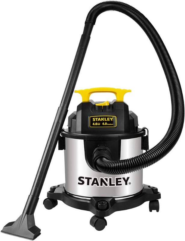 Photo 1 of **READ NOTES***
STANLEY 4 Gallon Wet Dry Vacuum, 4 Peak HP Stainless Steel 3 in 1