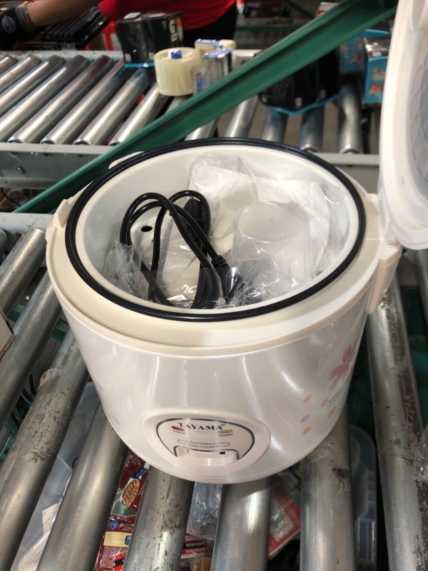 Photo 1 of 20-Cup White Rice Cooker with Steamer and Non-Stick Inner Pot
