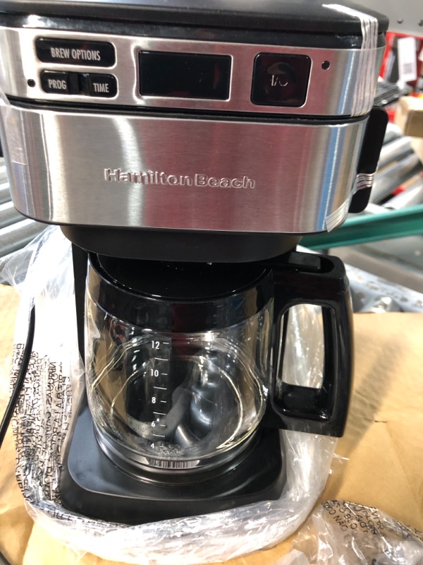 Photo 4 of **READ NOTES***
Hamilton Beach Programmable Coffee Maker, 12 Cups, Front Access Easy Fill, Pause & Serve, 3 Brewing Options, Black (46310)