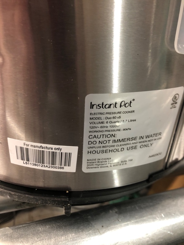 Photo 4 of ****READ NOTES****
Instant Pot Duo 7-in-1 Electric Pressure Cooker, Slow Cooker, Rice Cooker, Steamer, Sauté, Yogurt Maker, Warmer & Sterilizer