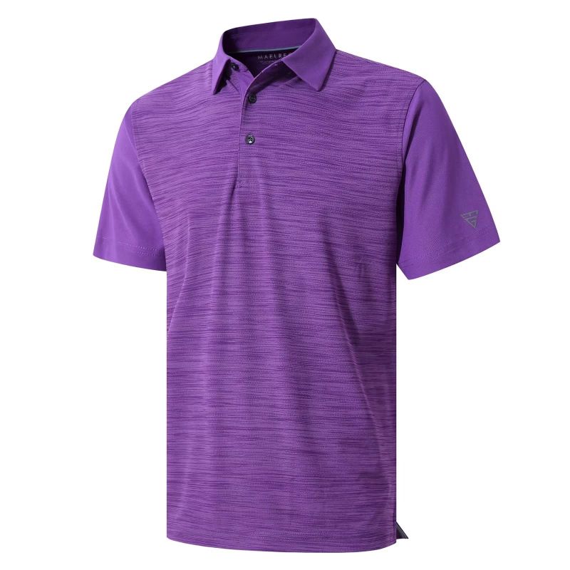 Photo 1 of Golf Shirts  Moisture Wicking Performance Pique Casual Golf Polo Shirts Dark Purple Heather -Medium