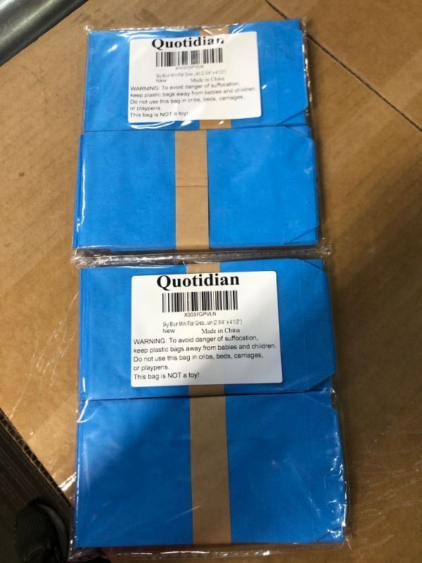 Photo 2 of ***NON-REFUNDABLE, (2 Pack)***
Sky Blue Mini Flat Greaseproof Paper Bags Envelopes ,Pack of 100 by Quotidian (2 3/4'' x 4 1/2'') 