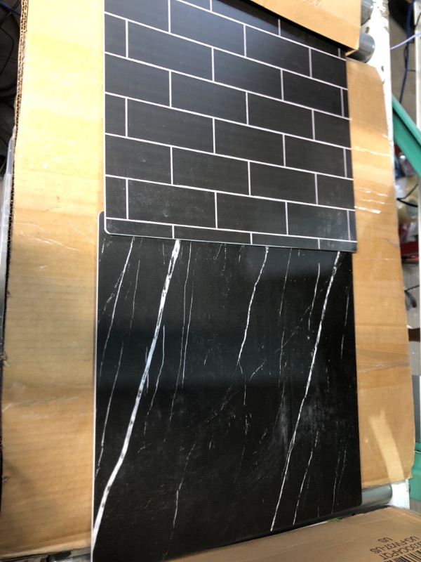 Photo 2 of ***USED - PLASTIC BRACKETS MISSING***
BEIYANG 2PCS 16x16in Double Side Photography Backdrop, White & Black Subway Tile 