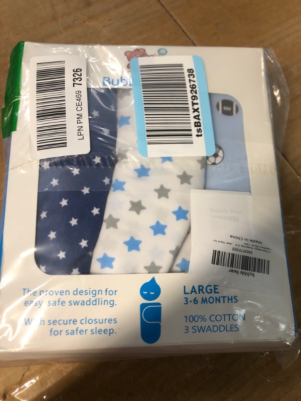 Photo 2 of 3 Pack Baby Swaddle 3-6 Months - Infant Adjustable Newborn Swaddles Blanket Baby- Blue Star 