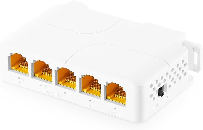 Photo 1 of Gigabit PoE Passthrough Switch, 1 PoE in 4 PoE Out Extender