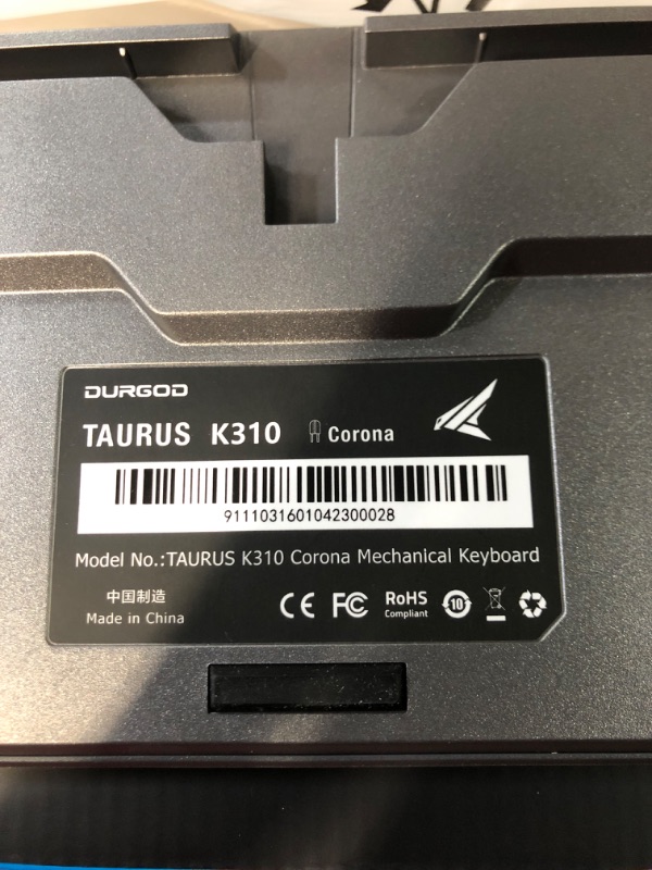 Photo 2 of Durgod Taurus K310 Corona Mechanical Gaming Keyboard - 104 Keys - Double Shot PBT - NKRO - USB Type C