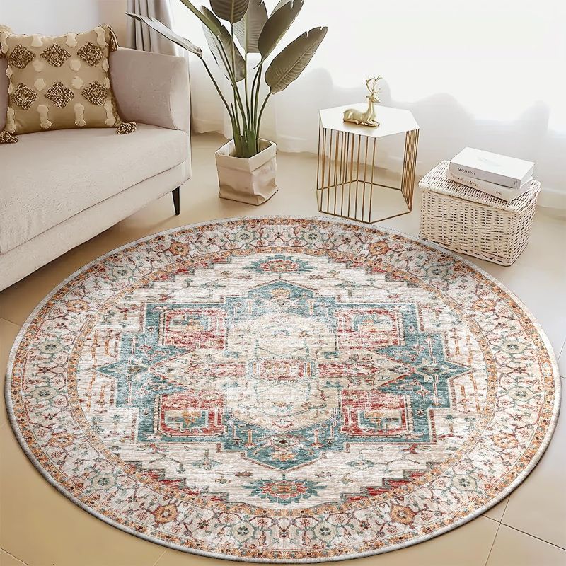 Photo 1 of ***STOCK PHOTO FOR REFERENCE ONLY***
Washable Round Rugs 6ft Round Area Rug Non Slip 