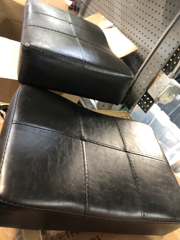 Photo 3 of ****READ NOTES****
Bar Stools Set of 2-Counter Height Stools - 24 Inch Saddle Stool - PU Leather - Black Seat - Metal Base