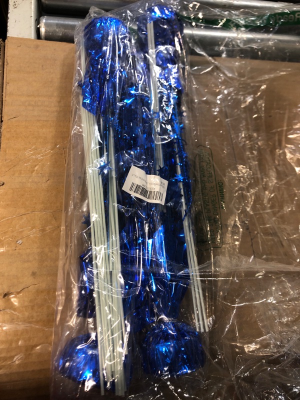 Photo 1 of Balloon Stand Kit for Table Centerpiece Balloon Sticks with Base (Blue, 4) 