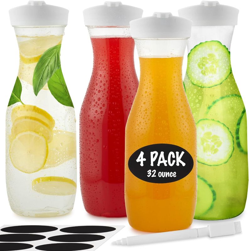 Photo 1 of ***NON-REFUNDABLE MISC BUNDLE****
Plastic Juice Carafe with Lids (Set of 4) 32 oz Carafes
