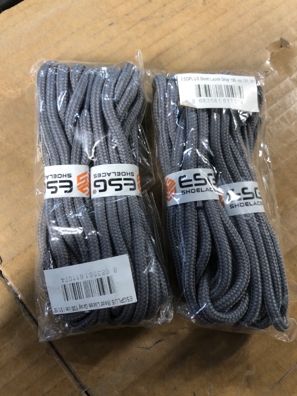 Photo 2 of ***NON-REFUNDABLE, (2 Pack)***
2 Pair Shoe Laces Boot Laces Round  Shoe Strings 130 cm / 51.18" Gray