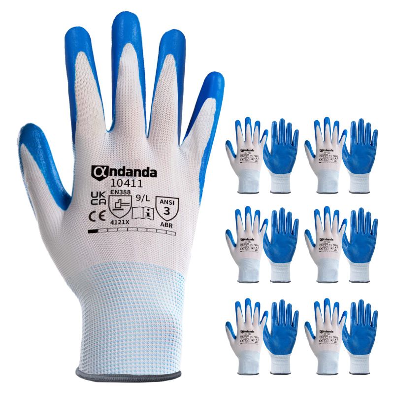 Photo 1 of ***NON-REFUNDABLE, (2 Pack)***
ANDANDA Safety Work Gloves, Seamless Knit Work Glove  X-Large 6 Pairs