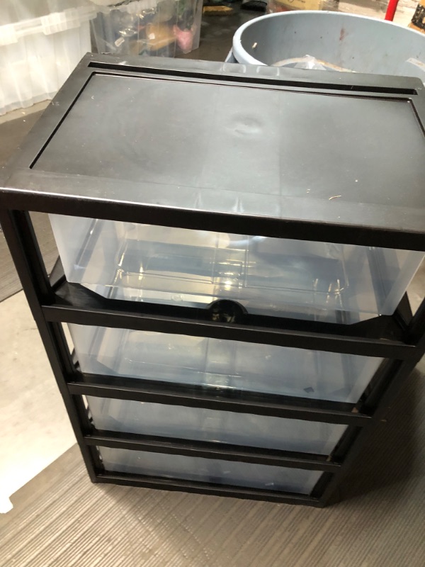 Photo 6 of *FOR PARTS ONLY* READ NOTES
IRIS USA Plastic 4 Drawer Wide Storage Drawer Cart with 4 Caster Wheels for Home, Closet, Bedroom, Bathroom, Office, Laundry, Kitchen, Craft Room, Nursery and School Dorm, Black, Set of 1 4 Drawer Wide Black