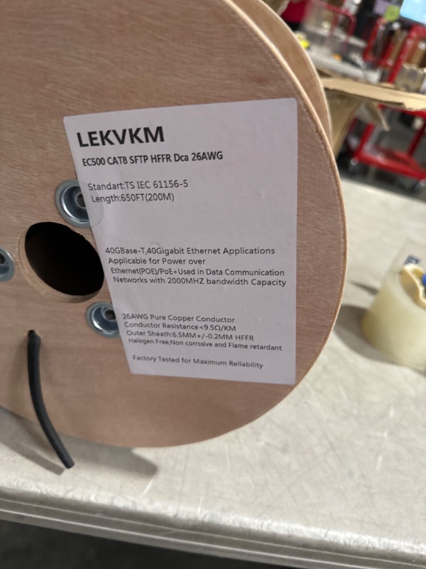 Photo 3 of (READ FULL POST) LEKVKM Cat8 Ethernet Cable 650FT S/FTP Outdoor&Indoor Heavy Duty High Speed Cat8 LAN Network Cable 40Gbps 2000Mhz 