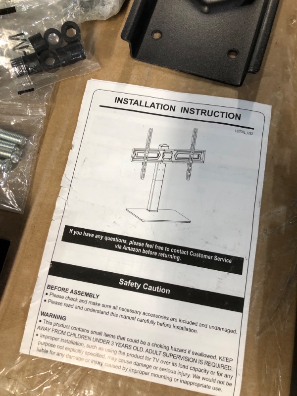Photo 2 of *NON REFUNCTIONAL* FOR PARTS ONLY
Universal TV Stand, Swivel TV Stand Base Fits Most 37 to 70 Inch LCD LED Screens, 9 Levels Height Adjustable Table Top TV Stand with Tempered Glass Base, Holds up to 88lbs, Max VESA 600x400mm